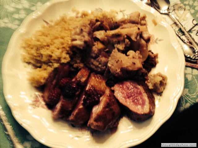 Duck Breast with Blackberry Pomegranate Reduction