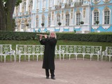 St. Petersburg - Flautist outside Catherine's Summer Palace