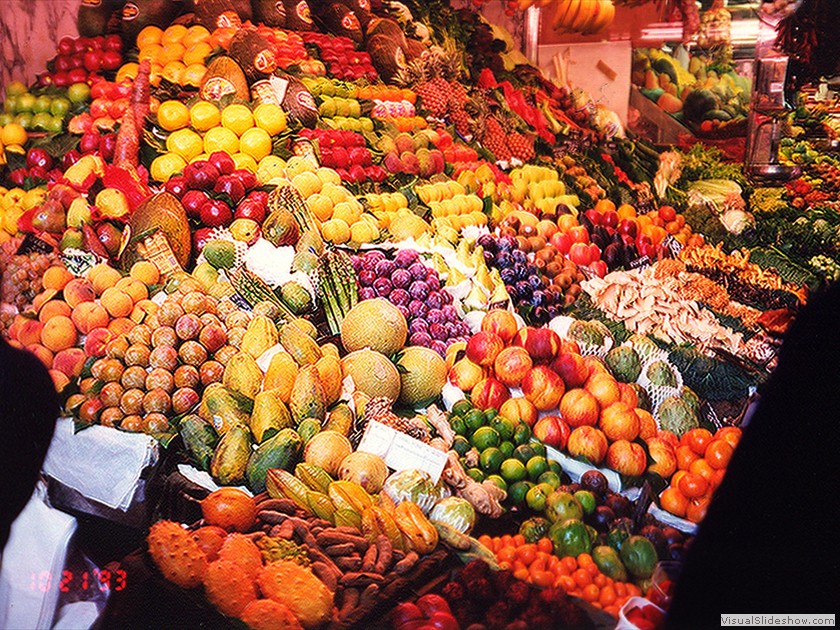 La Boqueria market on Les Rambles, Barcelona