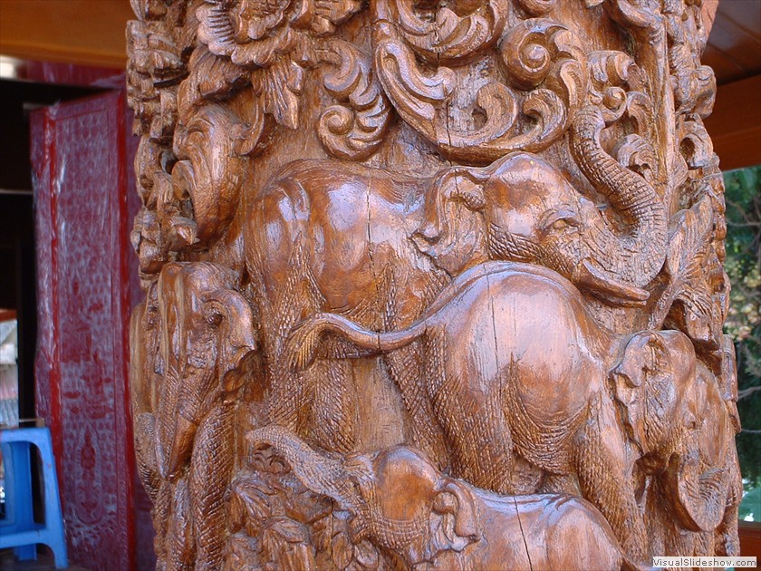 elephant carving close up