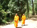 monks on hike
