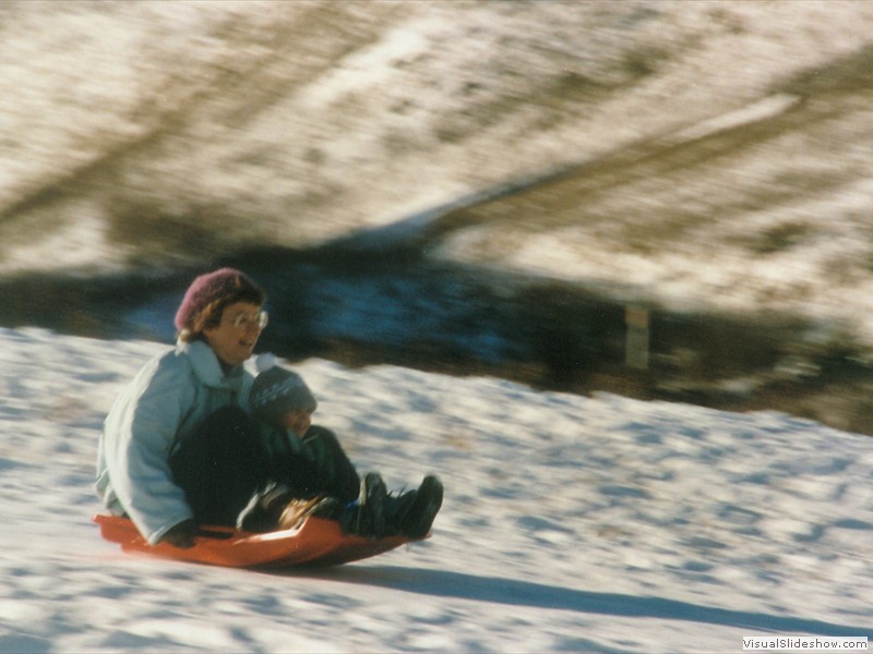 Steph and Jason tobogganing