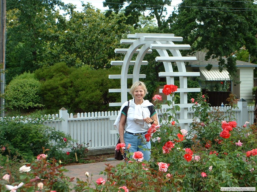 Barbara Ward in the  Luther Burbank Garden