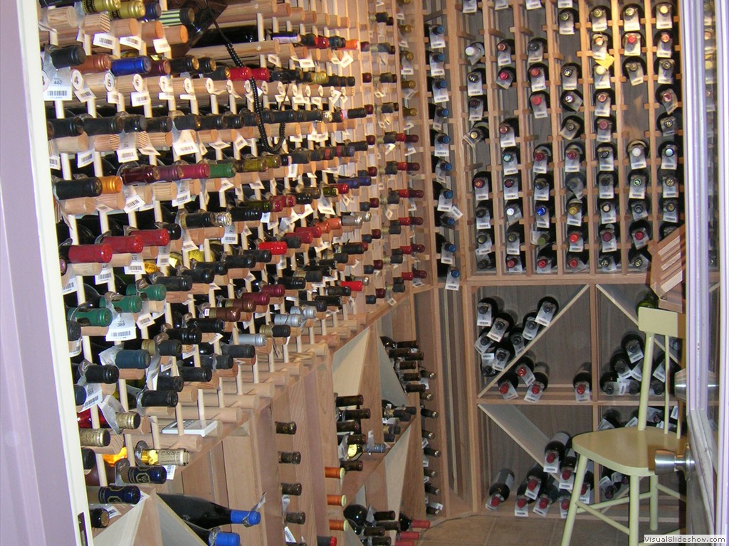 Wine cellar, fir dowel cells and cedar racks