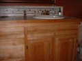 maple wash stand in upper guest bathroom